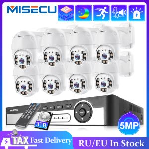 Système Misecu 8CH 5MP CCTV Sécurité CHAMES SYSTÈME SYSTÈME MOTRE VIDÉO KIT PTZ PTZ OUTDOOOR IP CAMER