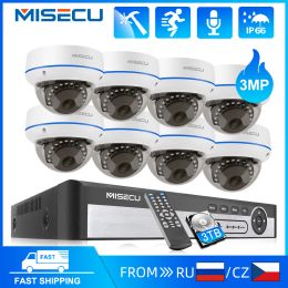 System Misecu H.265 3MP POE Camera Security System CCTV Video Face Detection Vandal Proof Audio Record E -mail Alert Camera Surveillance