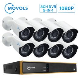 Système Movols 1080p Kit CCTV 8 Camera 2MP Explore de surveillance imperméable Définir IR Sécurité Camera Video System Système de DVR 8CH