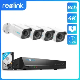 Système REOLINK RLK8800B4 4K Sécurité Caméra Système 8ch PoE Recorder vidéo 4PCS 8MP POE CAMEA RECROST 24/7 RECORD pour Smart Home Security