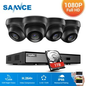 Système Sance 4CH 1080N DVR CCTV Système 4PCS 1080P Caméras de sécurité IR INDOOR EMPRÉPORTER