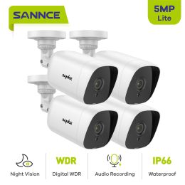 SYSTEEM SANNCE 5MP SUPER HD BEVEILIGING CAMERA 4x 8x 100ft Night Vision Outdoor Surveillance CCTV Camera Waterdichte camerakit AI Detectie
