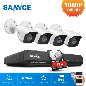 Système Sance 8CH 1080P Lite DVR CCTV Secuarity System 4PCS 2.0MP CAMERA IR INDOOR EXTÉRIEUR IP66 IP66 Kit de surveillance