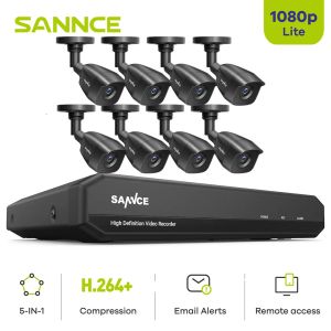 Système Sance 8CH 1080P Lite Video Security System 5in1 1080N DVR avec 4x 8x 1080p Outdoor Imperproof Surveillance Cameras Kit CCTV Set