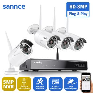 Système Sance 8ch Wireless NVR CCTV System 3MP IP Camera WiFi IR Vison Audio