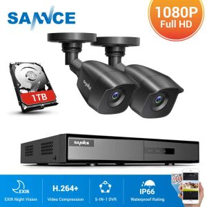 Système Sance HD 4CH CCTV System 1080N DVR 2PCS 1080P CCTV IR IR OUTDOOR VIDEO VIDEO SECTION CAMERA 4CH DVR Kit