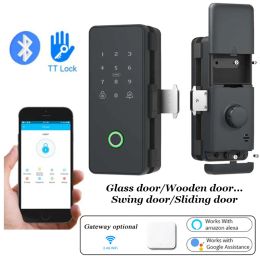 System schuifglailverslot Ttlock Bluetooth Lock Passage Modus G2 WiFi Gateway Optioneel Remote Unlock Smart Lock Office Beveiliging