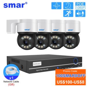 Système SMAR POE PTZ CAMERIE 8CH NVR KIT SÉCURITÉ SYSTÈME DE SÉCURITÉ DIO VIEUX AUDIO VISION VIDÉO VIDÉO APPLOI CCTV XMEYE