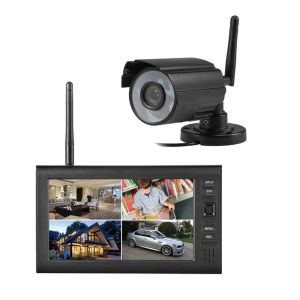 Sistema Smartyiba DVR Kits NVR 7 pulgadas TFT Digital 2.4G Cámaras inalámbricas Sistema de vigilancia 720p Kit de video vigilancia de seguridad para el hogar