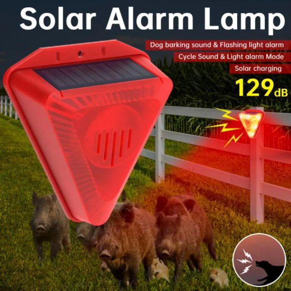 Sistema Alarma de alarma solar Alarma Repelente Animal Drive Outdoor Away Animales salvajes Alarma impermeable Siren para protección contra la seguridad del hogar