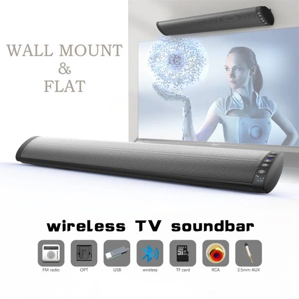 System Soundbar TV Home Theatre avec subwoofer sans fil Bluetooth 5.0 haut-parleurs stéréo surround 3D avec télécommande RCA AUX optique