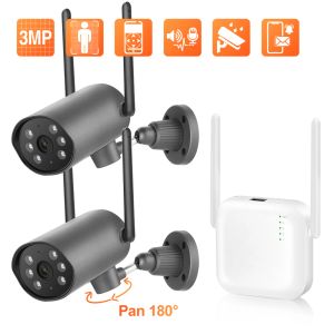 System Techage 3MP Wireless Security Support Camera Set 4ch Mini Wireless NVR Kit WiFi IP CCTV System Twoway Audio Record Video