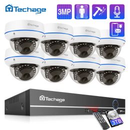 Systeemtechage H.265 1080P 3MP 8ch POE CAMERA SYSTEEM VIDEO Record Vandalproof IP -camera Indoor CCTV Video Security Surveillance Kit