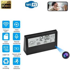Systeemtemperatuur Vochtigheidsdatum Display Alarmklok Camera WiFi Remote Monitoring 1080p Motion Detectie Home Beveiliging Surveillance