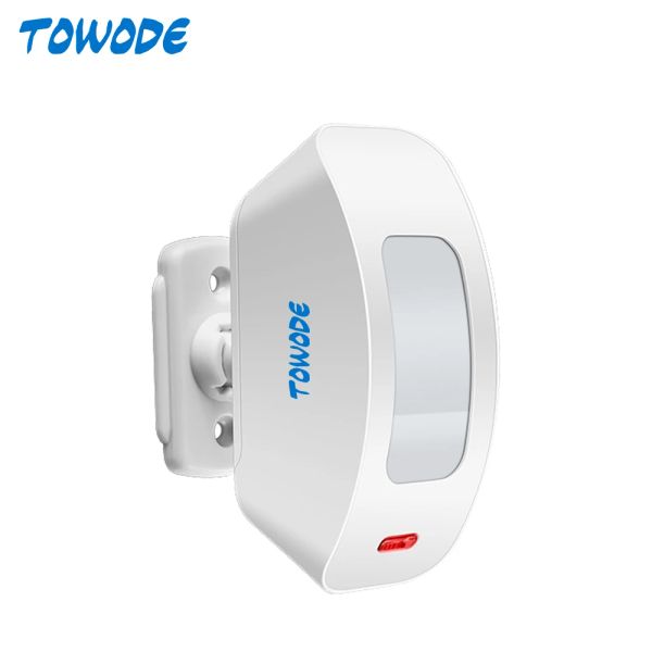Sistema TOWODE Wireless PIR Motion Detector 433MHz Cortina de seguridad de seguridad de inicio Sensor de alarma Funcione con W18 W20 G18 K52 G60 Sistema de alarma