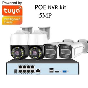 Système Tuya Smart Life 4CH 8CH 4 CAMERIE 5MP POE ONVIF VIDÉO SURVEILLANCE MONITEUR NVR CAMER