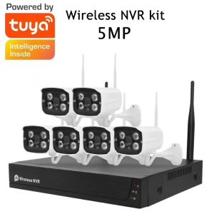 Système Tuya Smart Life 8CH 3MP 5MP Wireless NVR 6 Kit de surveillance vidéo de la caméra 2.4G Système de vidéosur