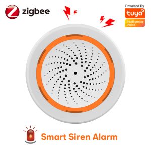 Système TUYA Smart Zigbee Sound and Light Alarm Siren avec Strobe Alertes 90 dB haut-parleur pour la sécurité à domicile