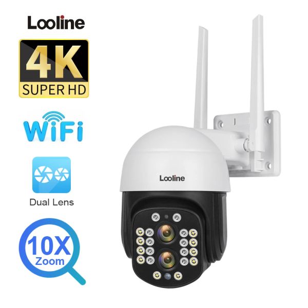 Système UHD 4K 8MP WiFi Camera 10x Zoom Optical Ai Tracking Security Motion Detection étanche IP66 PTZ Wireless Ourdoor Surveillance