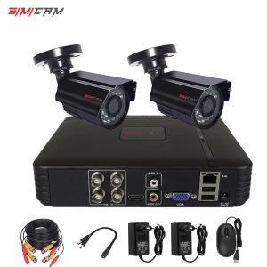 Sistema Video Vigilancia Sistema CCTV Security Camera Registro de video 4 CH DVR AHD Kit de kit de exterior 720p 1080n HD Visión nocturna Set 2MP set