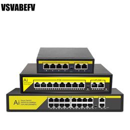 Système VSVABEFV 48V 4/8/16 PORTS POE Switch Ethernet CCTV Sécurité Caméra Système Système / Wireless AP 10 / 100M BPS IEEE 802.3 AF / AT