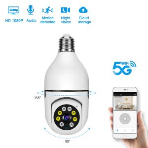 Système WiFi E27 Bulbe Surveillance Security Camera HD 1080p Indoor Wireless Twoway Audio IP Camera IR Monitor Automatic Human Tracking