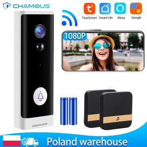 Système WiFi Video Doorbell Camera Tuya Smart Home Door sans fil Bell 1080p Téléphone de la batterie Alexa Camera Mini Intercom Apartment