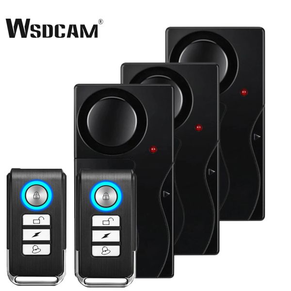 Système Alarme de vibration sans fil WSDCAM avec télécommande Antitheft Porte et alarme de fenêtre Capteurs de sécurité du vélo de moto