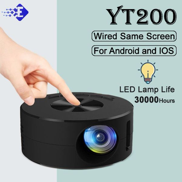 Système YT200 LED Mobile Video Mini Projecteur Outdoor 360 Home Theatre Projecteurs Cinema USB Video Projecteur pour films pour iOS Android