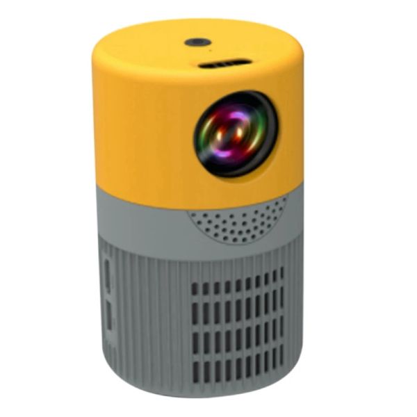 Sistema YT400 LED Video móvil Proyector de cine en casa Player de medios de cine para niños Mini proyector portátil (YellowGray)