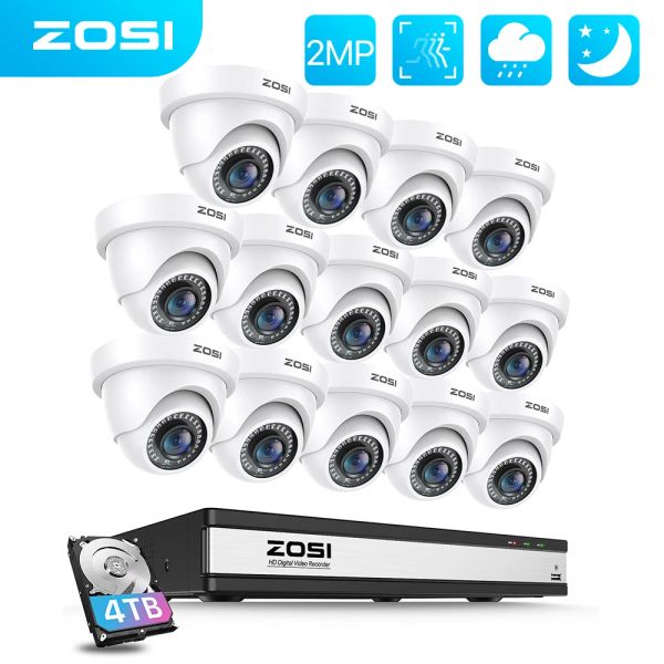 Système Zosi 16CH 2MP Sécurité Caméra Système 1080P 16CH CCTV DVR 2MP HDTVI OUTDOOR INDOOR HOME BUSINESS VIDEO
