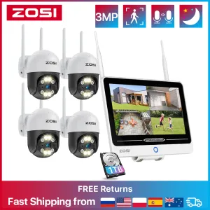 Sistema Zosi 3MP PTZ Sistema de vigilancia de video inalámbrica 12.5 