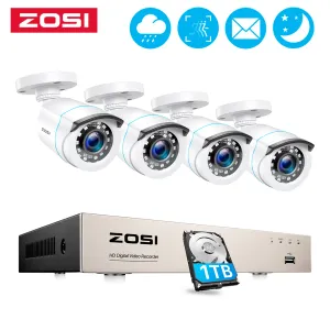 Système Zosi 8ch CCTV Système H.265 + 5MP Lite HDTVI DVR Kit 1080p 2MP Sécurité à la maison