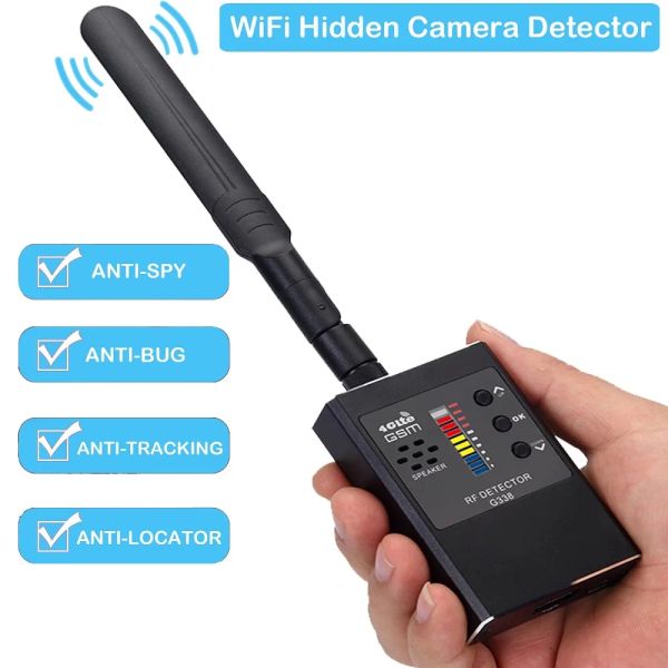 Sistemas 1MHZ8000GHZ Cámara de detector antispy profesional GSM GSM Bug Finder GPS Lente de señal RF Raster Detect Wireless Scanner G338