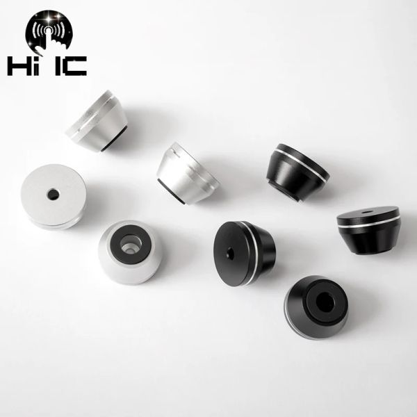 Systèmes 4PCS Décodeur en alliage en aluminium CNC HIFI Le haut-parleur de haut-parleur du châssis Case de pied pavé à pied AntiShock Amorbore