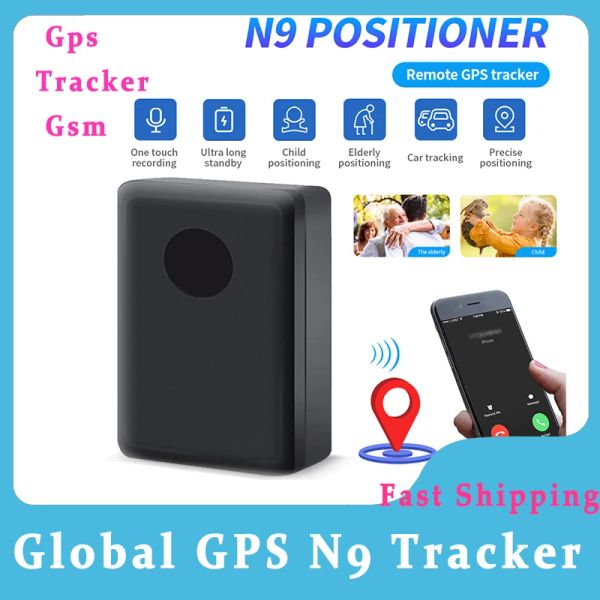 Systems N9 GPS Tracker GSM Audio Sensitive Micrófono para Android Teléfono IOS Tracker Preventer 400mAh Smart Tag Antilost Finder Ubicación