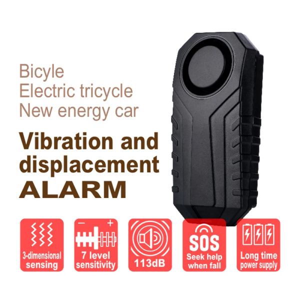 Systems Nouvelle télécommande alarme de moto 113dB étanche alarme de vélo sans fil Protection de sécurité antivol alarme de voiture électrique