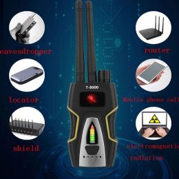 Systemen T8000 Anti Spy Anti Camera Detector RF Bug Detector Draadloos signaalscanner Alarm Motionr GSM Audio WiFi Finder GPS -scan