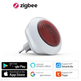 Systèmes Tuya Zigbee3.0 Wireless Smart Sound Sound Flash Play Play Alarm Link Home Tuya Burglar Alarm System / Smart Life Control App.
