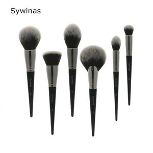 Sywinas Professional Makeup Brushs Set 6Pieces Face Bending Powder Foundation Cosmetics Contour Make Up 240403