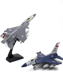 Sywj Diecast Alloy F16 Fighter Jet Aircraft Modèle Jouet avec support Sound Lights Tire Back Christmas Kid Birthday Boy Gift Co4452727