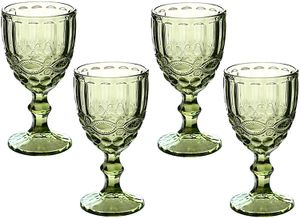 Gobelet en verre coloré SZ 10oz avec un motif vintage en relief drinkware romantique pour le mariage