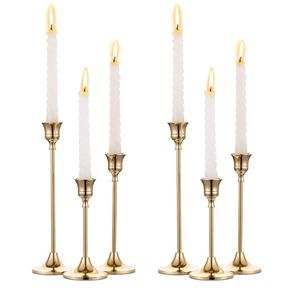 SZ 3 -stcs/set European Style Metal Candle Holders Simple Golden Wedding Decoration Bar Party Living Room Decor Candlestick Home Decor