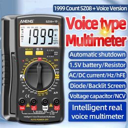 SZ08 LCD Digitale multimeter AC DC-spanningstroom Tester Diode Freguency Multitester Ultra-dunne achtergrondverlichting met zoemer