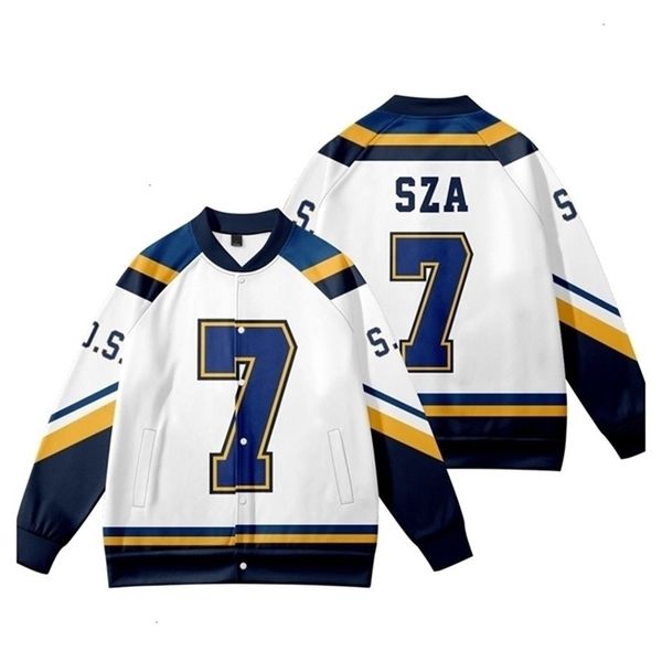 SZA S JERSEY SOS Merch Uniforme de béisbol Chaqueta Cosplay Manga larga Mujeres Hombres Sudadera Ropa de moda 240309