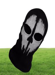 SzBlaZe Marke COD Ghosts Print Baumwollstrumpf Sturmhaube Maske Skullies Mützen für Halloween Kriegsspiel Cosplay CS Spieler Kopfbedeckung Y6549385