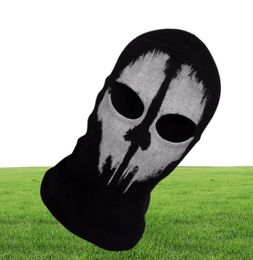 SZBLAZE -merk Cod Ghosts Print Cotton Stocking Balaclava Mask Skullies Beanies For Halloween War Game Cosplay CS Player Headegear Y5253180