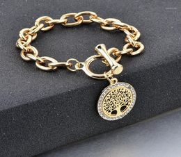 Szelam Gold Chain Rhingestone Tree of Life Charm Bracelets for Women New Designer 2020 Vintage Bangles Woman18431306