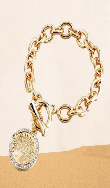 Szelam Gold Chain Rhingestone Tree of Life Charm Bracelets for Women New Designer 2020 Vintage Bangles Woman3765230