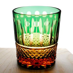 Szhome Frankrijk Saint Luxe goederen Diamond Cut Crystal Wine Glass Manual Carve Amber Whiskey Cup XO Tumbler Brandy Snifter Wood Gift Box